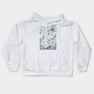 Watercolor daisy flowers Kids Hoodie